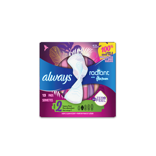 ALWAYS - Radiant Wing Size 2 Heavy Flow Pads (13 Count)