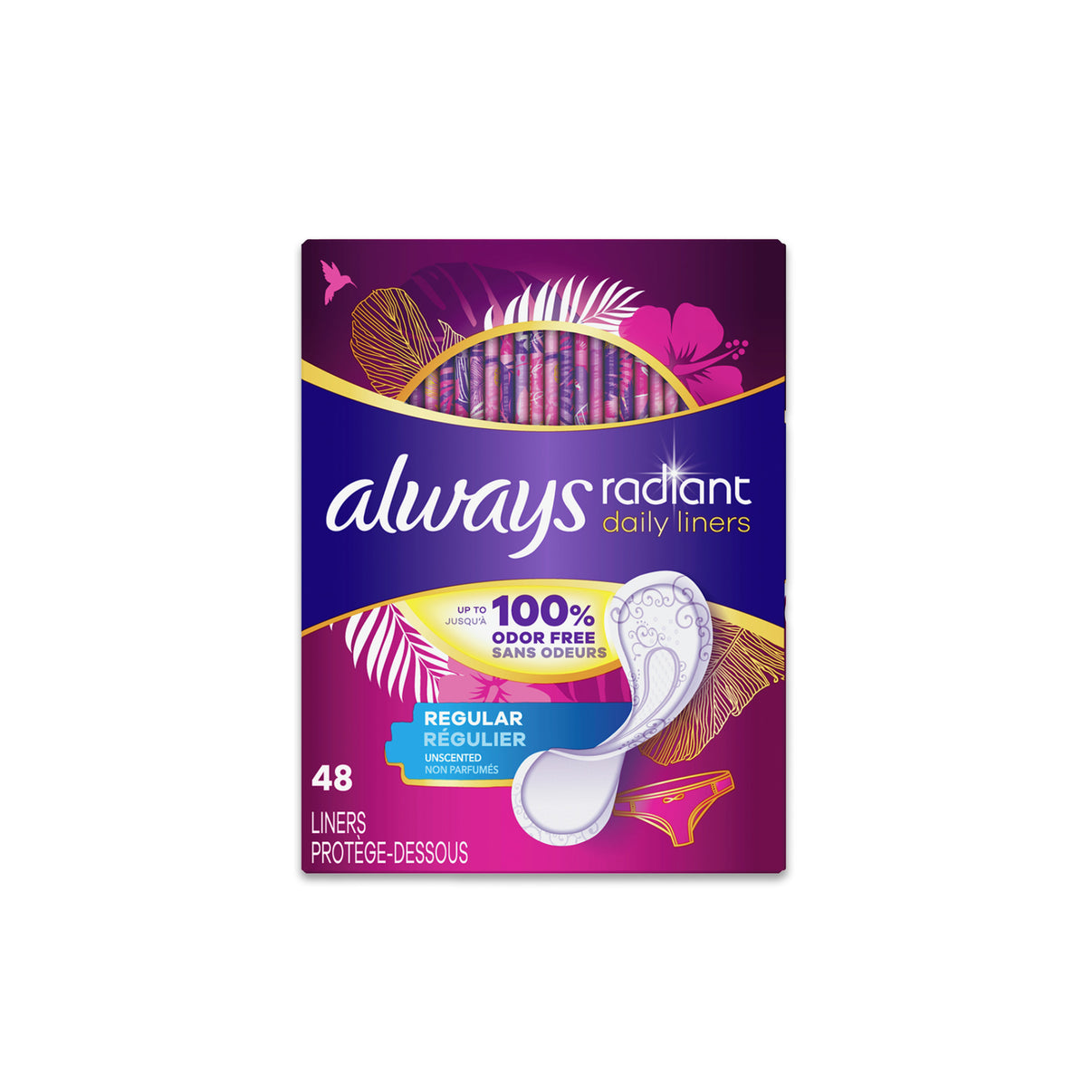 ALWAYS Radiant Daily Panty Liners (48 Count) VacationFoods